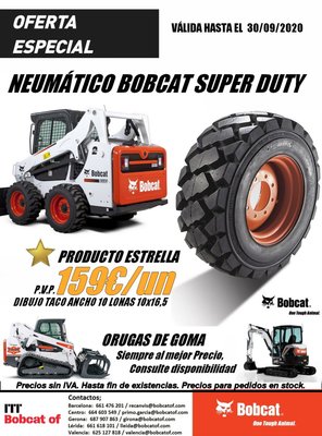 PROMOCIÓN DE NEUMÁTICOS Y ORUGAS BOBCAT JULIO 2020