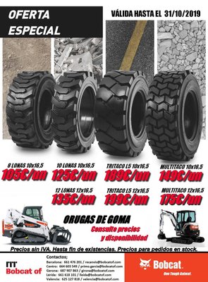 PROMOCIÓN DE NEUMÁTICOS BOBCAT SEPTIEMBRE Y OCTUBRE 2019