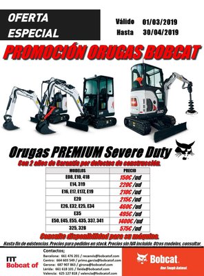 PROMOCIÓN DE ORUGAS BOBCAT MARZO - ABRIL 2019